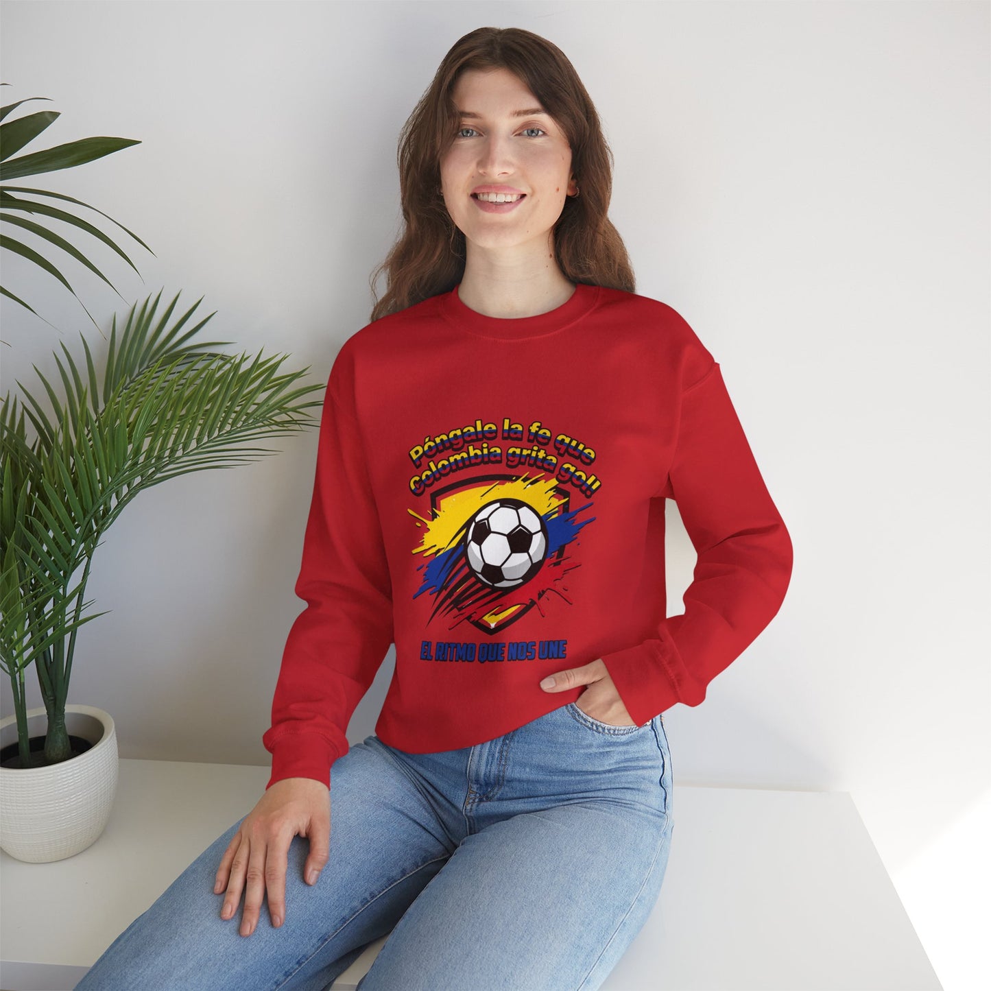 Colombia Pride Soccer Crewneck Sweatshirt | Retro National Colors, Championship Season