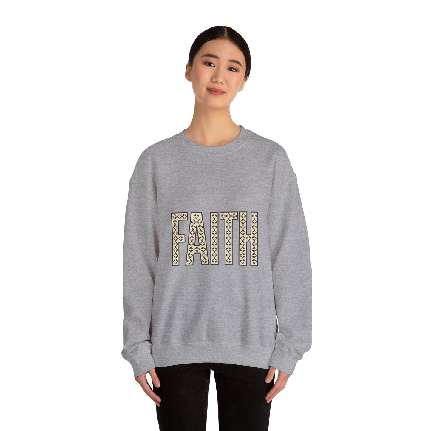 Faith groovy lettering Sweatshirt | Christian encouragement, pastel retro