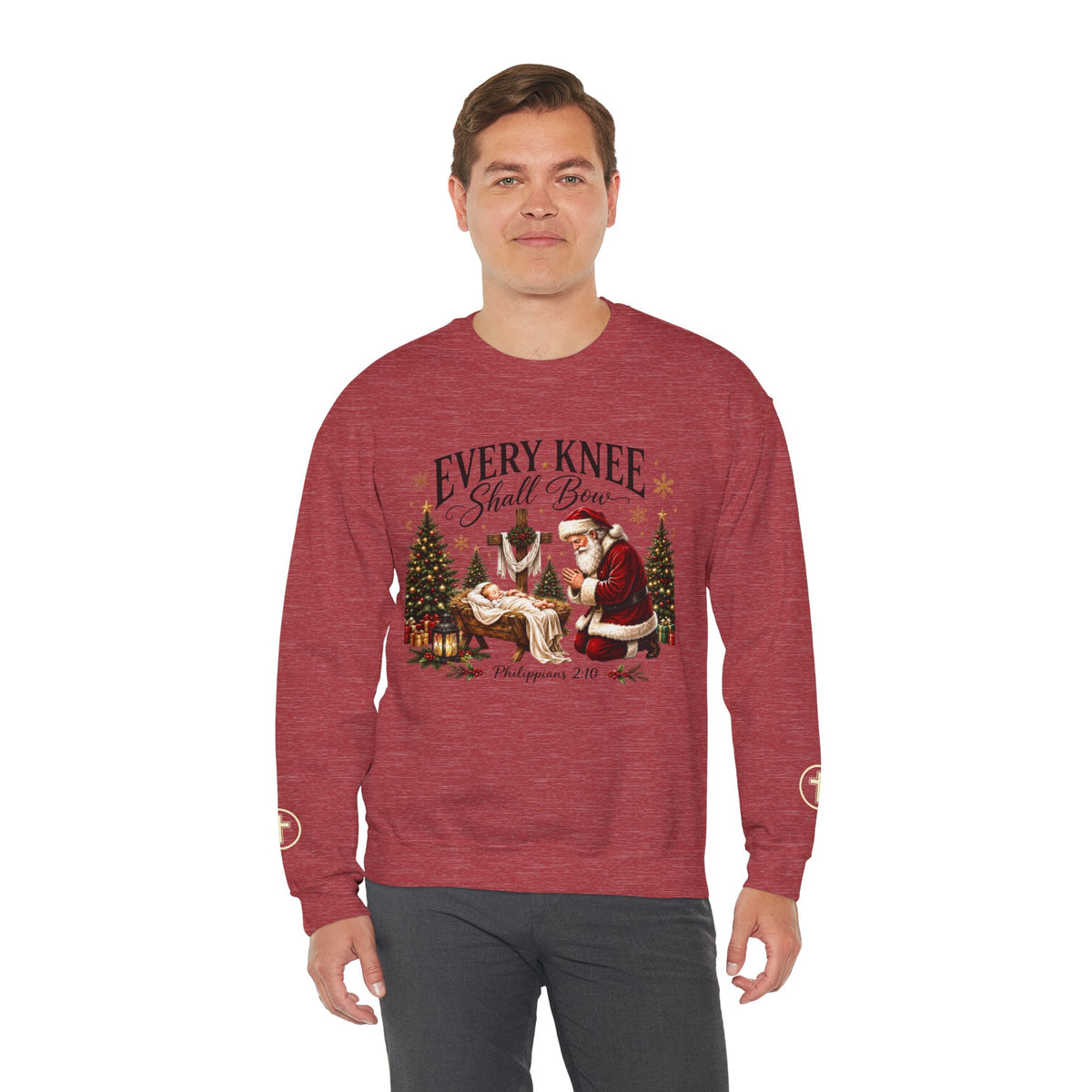Every Knee shall bow Christmas Crewneck Sweatshirt