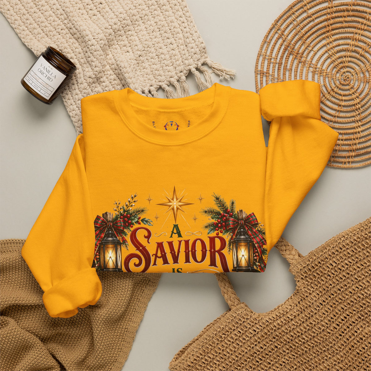 A Savior Is Born Christmas Crewneck Sweatshirt