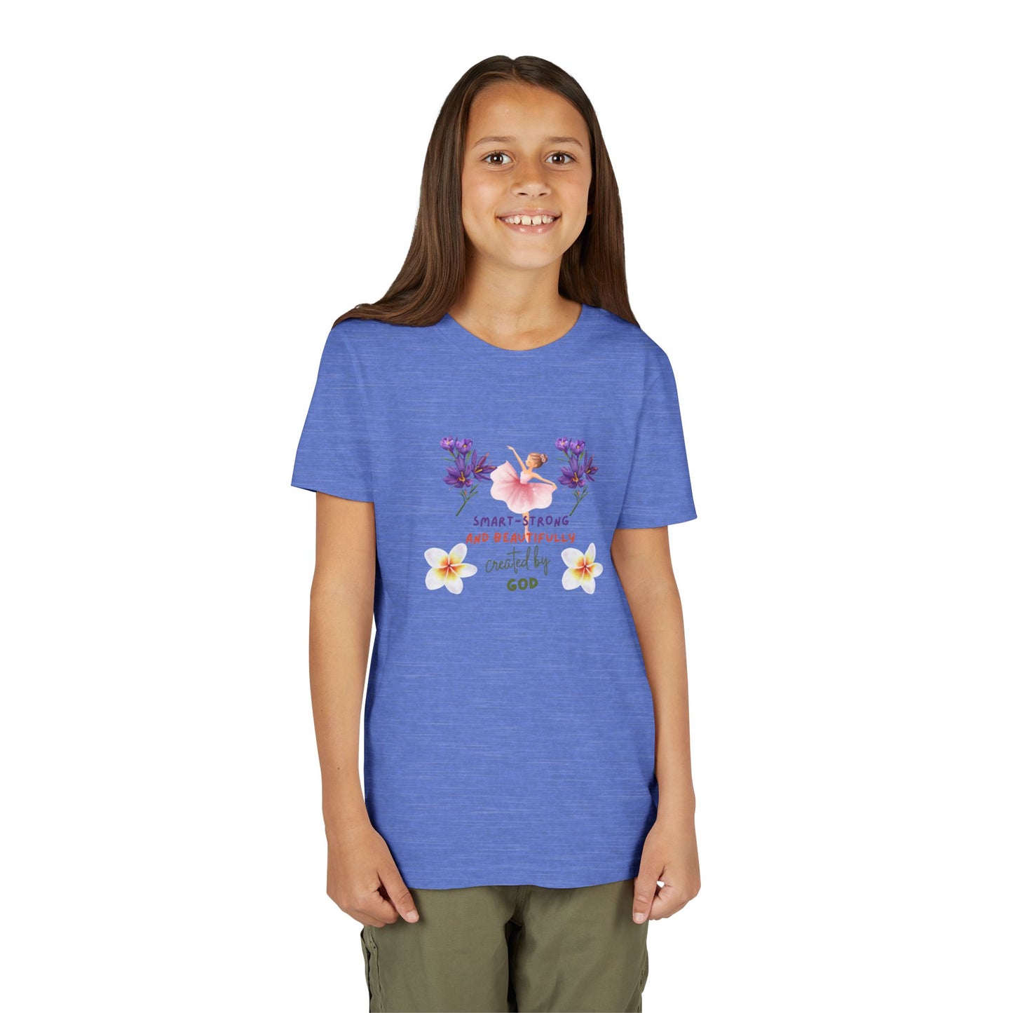 Youth Ballerina Tee: Sweet & Beautifully Made by God, Cute Gift, Dance Apparel, Birthday Present, Inspirational Clothing