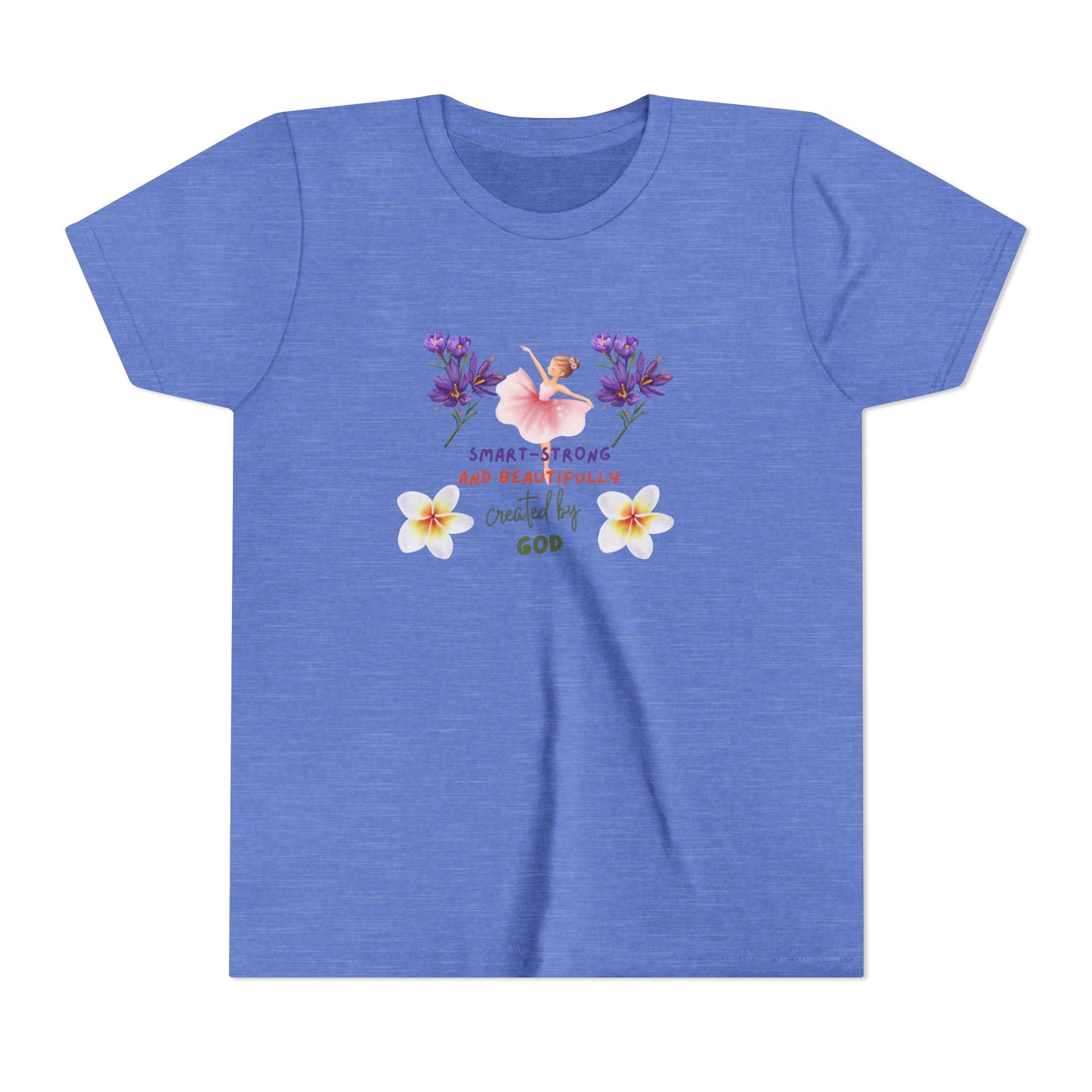 Youth Ballerina Tee: Sweet & Beautifully Made by God, Cute Gift, Dance Apparel, Birthday Present, Inspirational Clothing