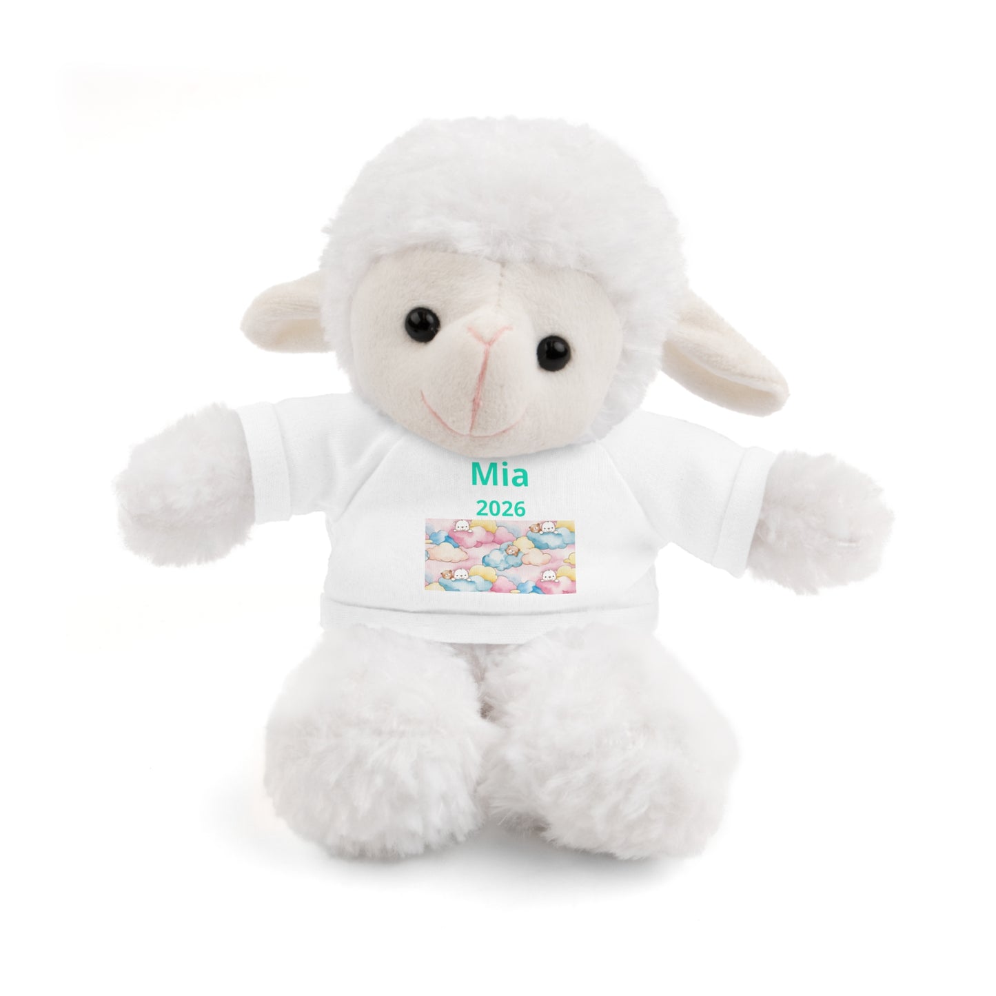 Personalized Plush Bear with Custom Tee — Cute Candy Print & Name