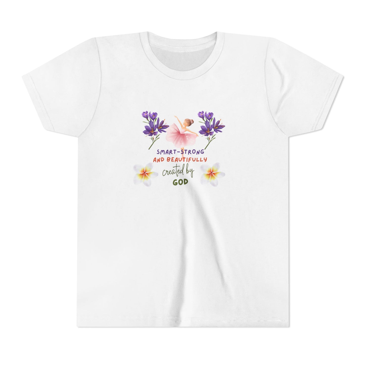 Youth Ballerina Tee: Sweet & Beautifully Made by God, Cute Gift, Dance Apparel, Birthday Present, Inspirational Clothing