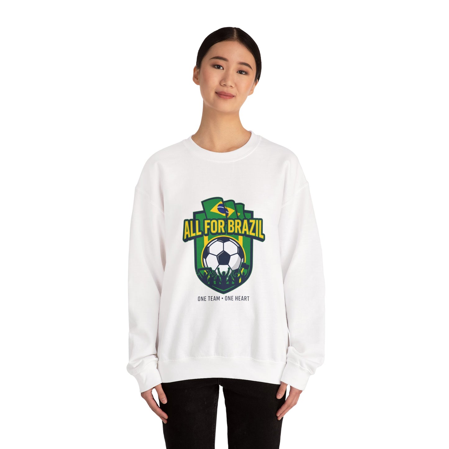 All For Brazil Crewneck Sweatshirt | Country Pride, Retro Soccer