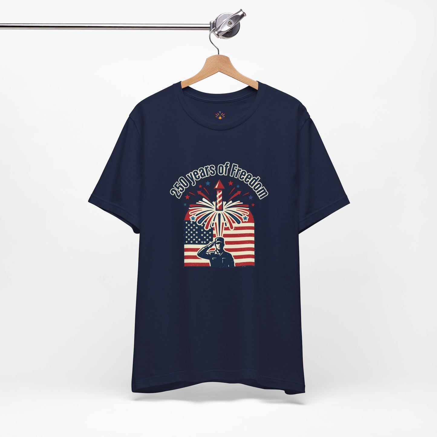 Patriotic 4th of July T-Shirt – "250 Years of Freedom" Fireworks & Salute Tee