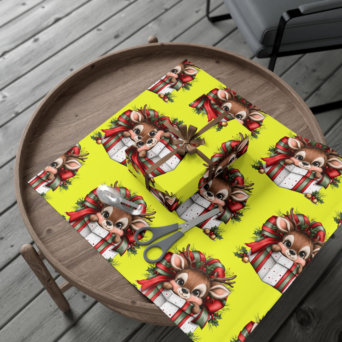 Christmas Reindeer Gift Wrap Paper – Cute Holiday Present Wrapping Sheets