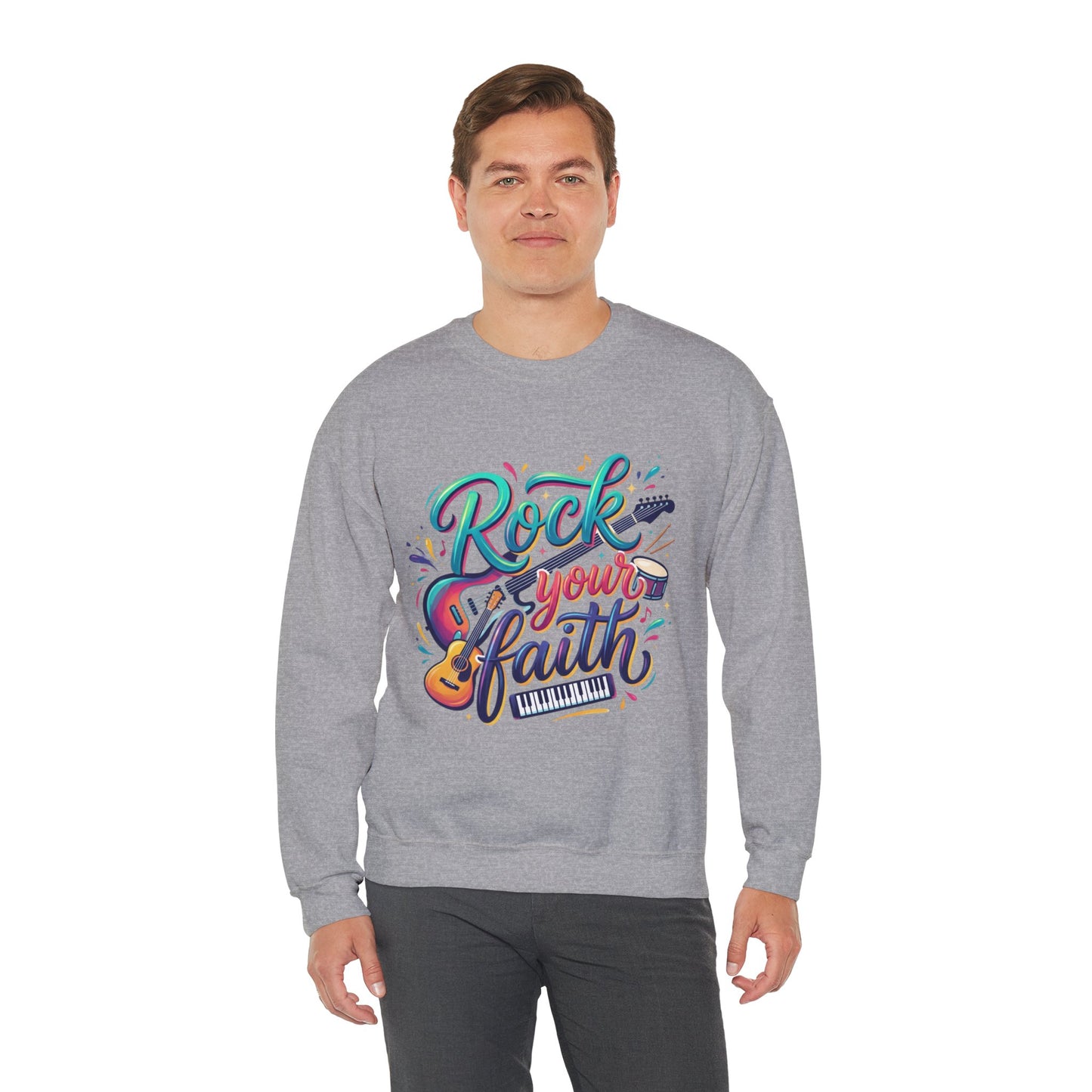Rock Your Faith Sweatshirt — Christian Music Graphic Crewneck