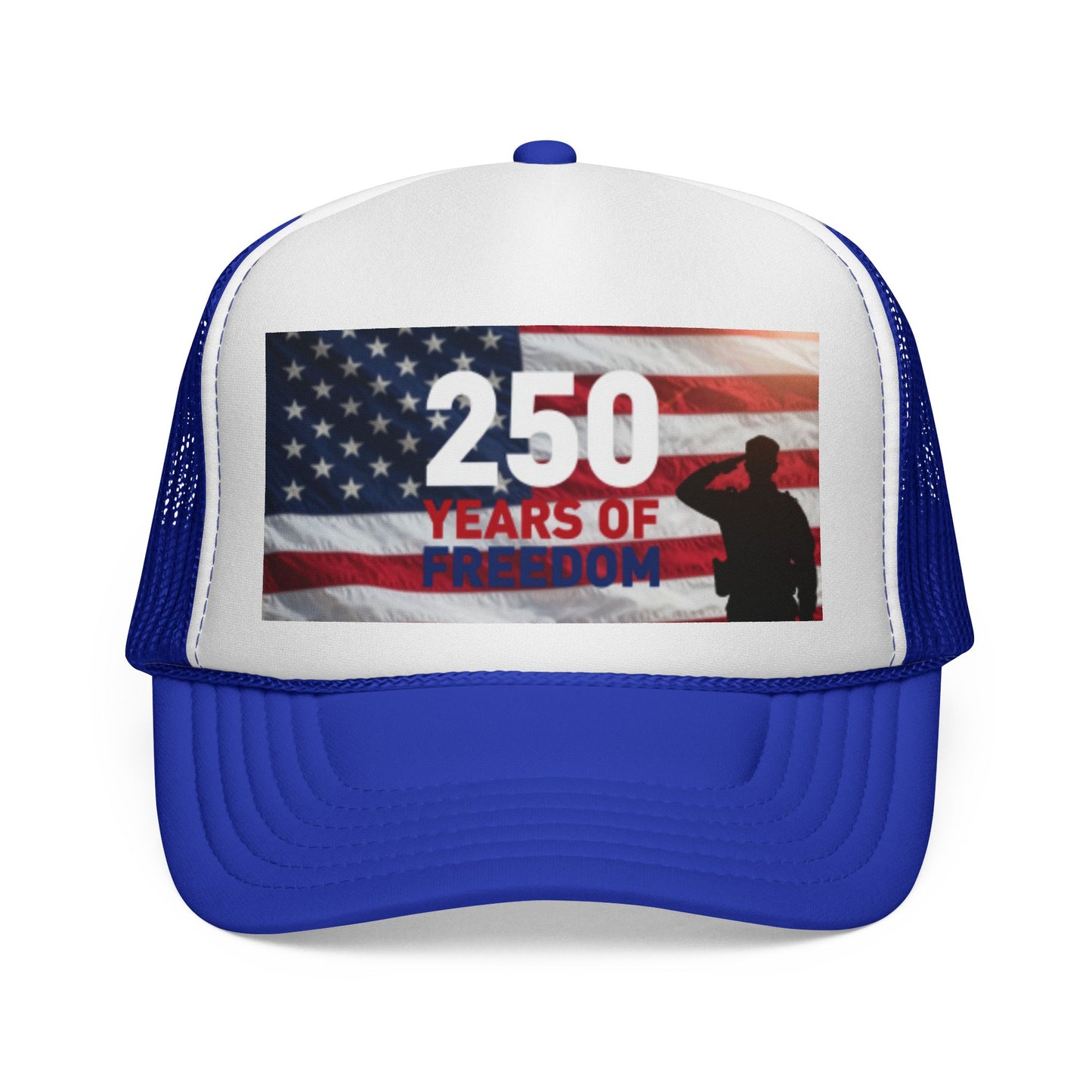 250 Years of Freedom Trucker Cap — Patriotic American Flag Mesh Hat