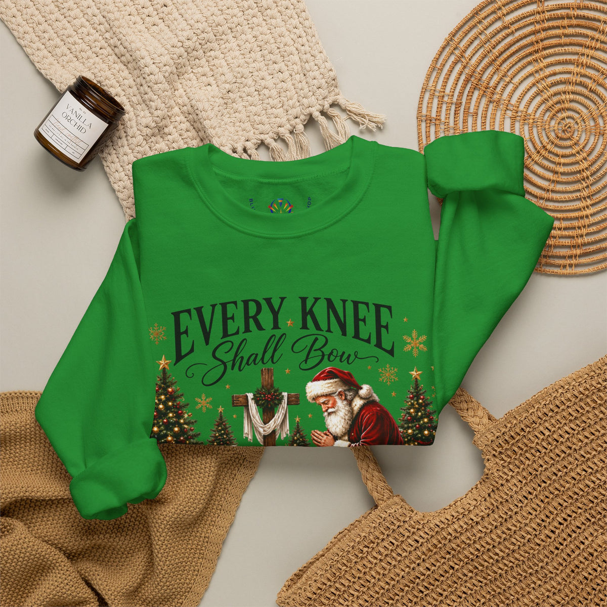 Every Knee shall bow Christmas Crewneck Sweatshirt
