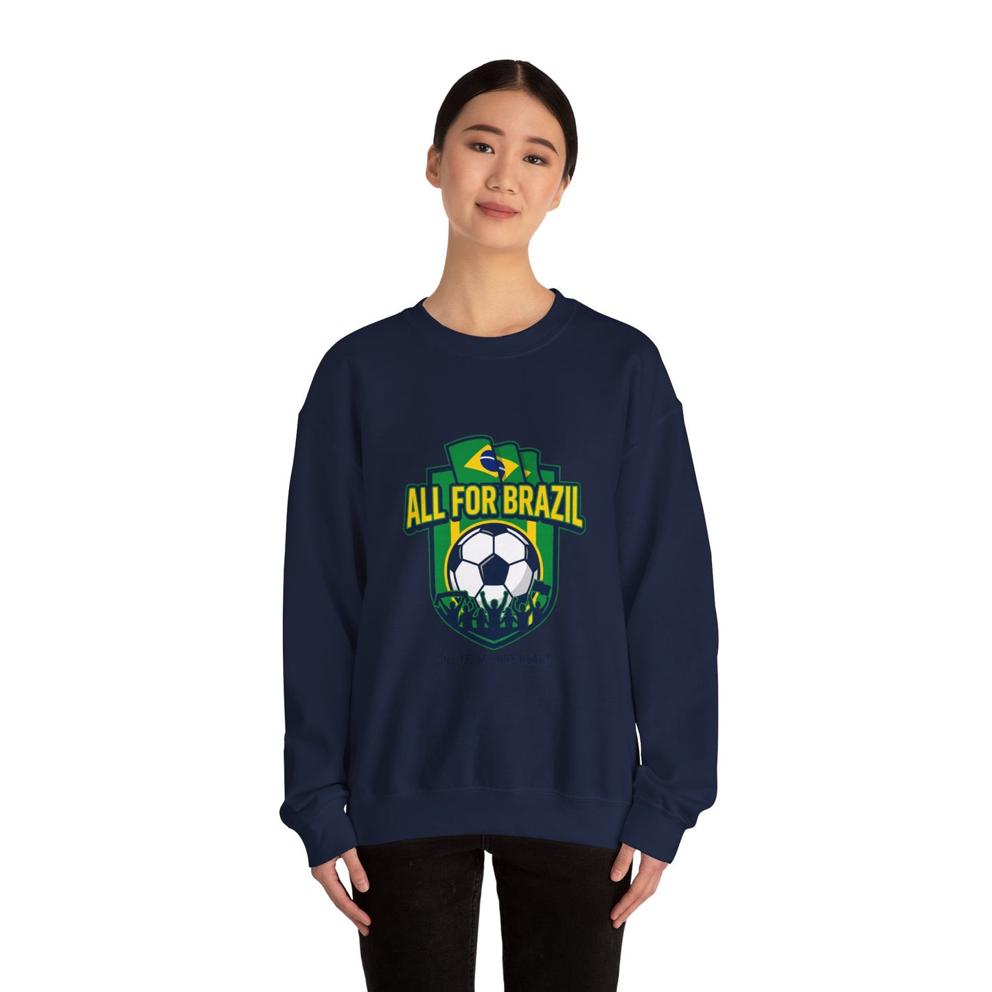 All For Brazil Crewneck Sweatshirt | Country Pride, Retro Soccer