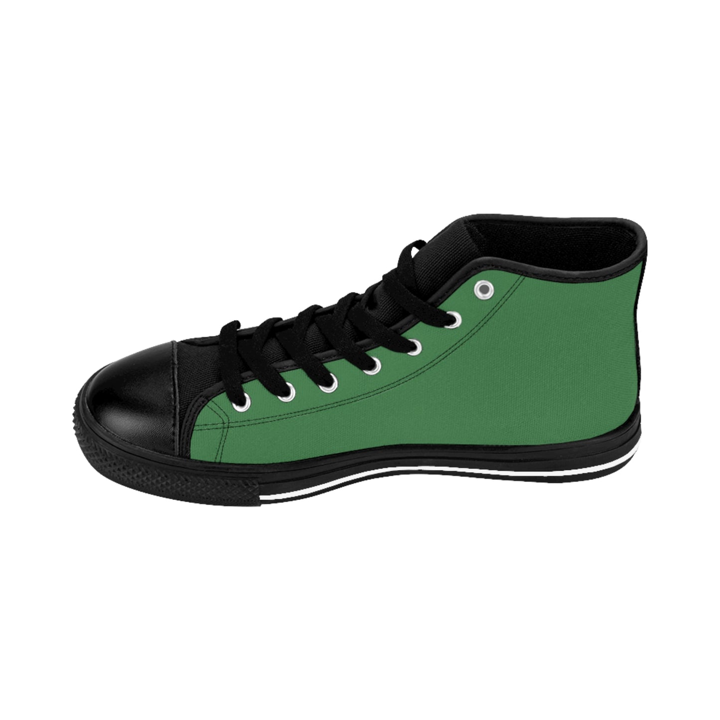Sunflower Green High-Top Sneakers — Women's Floral Canvas Shoes