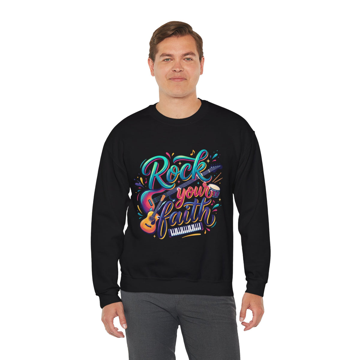 Rock Your Faith Sweatshirt — Christian Music Graphic Crewneck