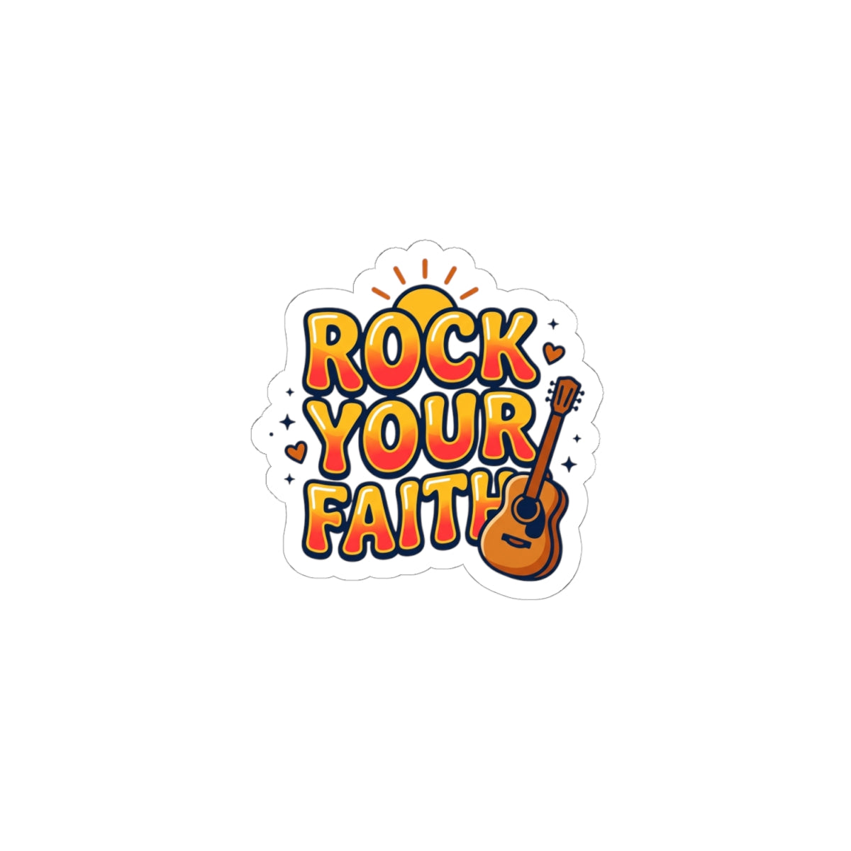 Rock Your Faith Sticker | Christian encouragement, retro groovy pastel