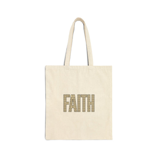 Faith groovy text Tote | Christian encouragement, retro pastel style