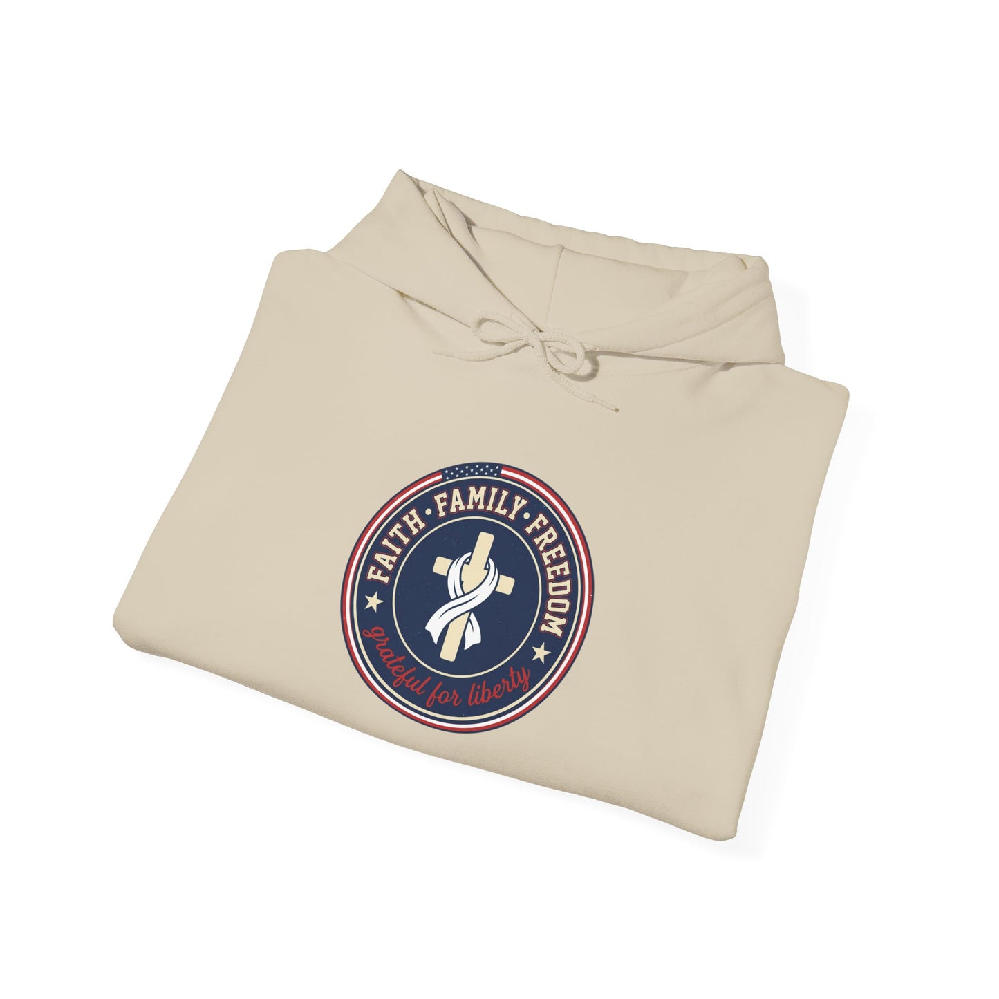 Faith Family Freedom Hoodie | Faith-based Patriotic, Vintage Americana July 4th