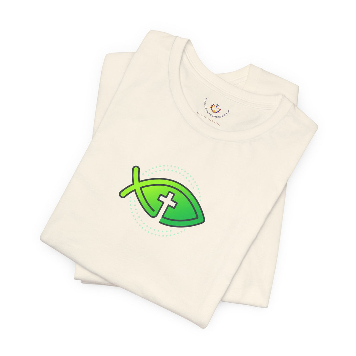 Faith Fish T-Shirt — Green Ichthys Christian Tee