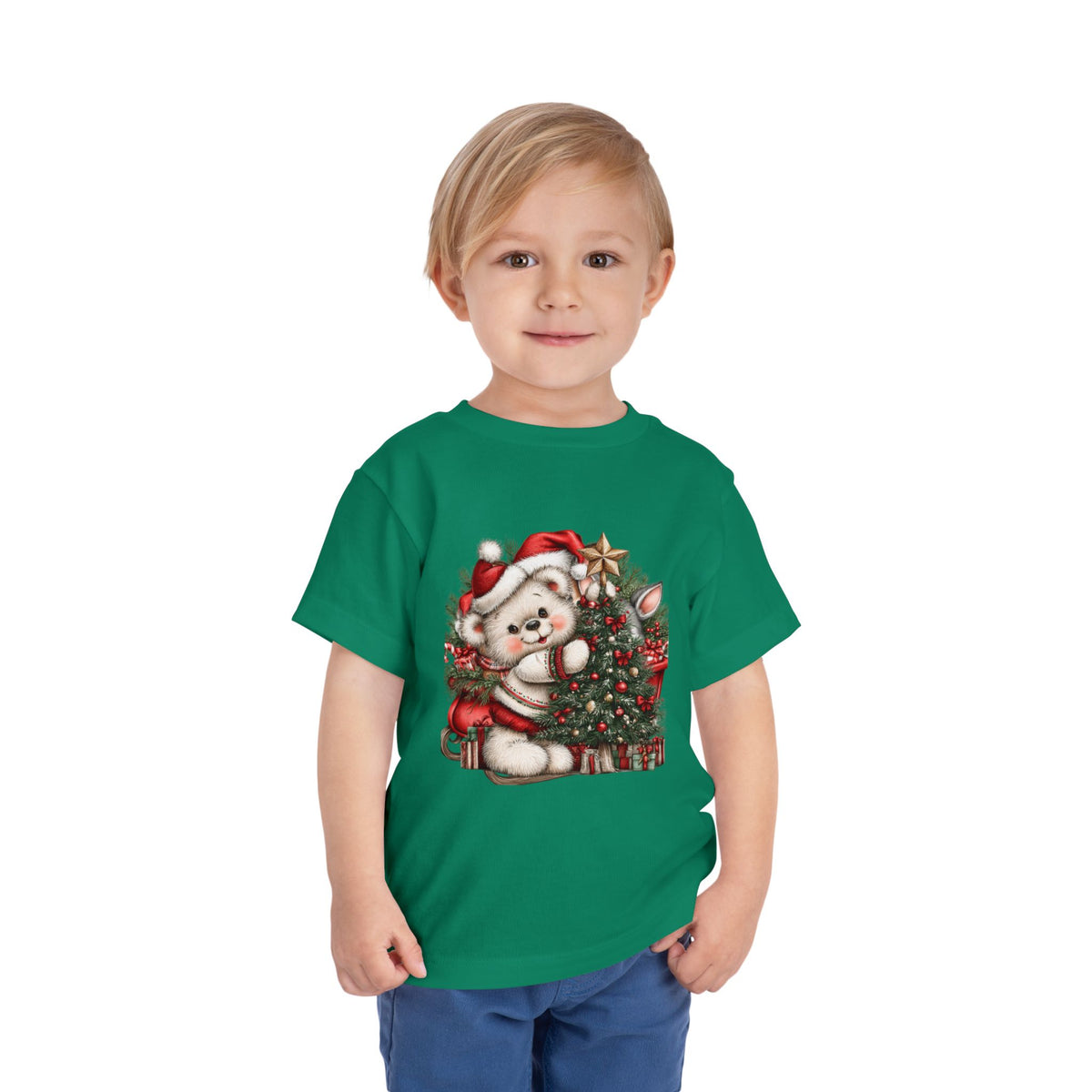 Christmas Toddler Bear Short Sleeve Tee