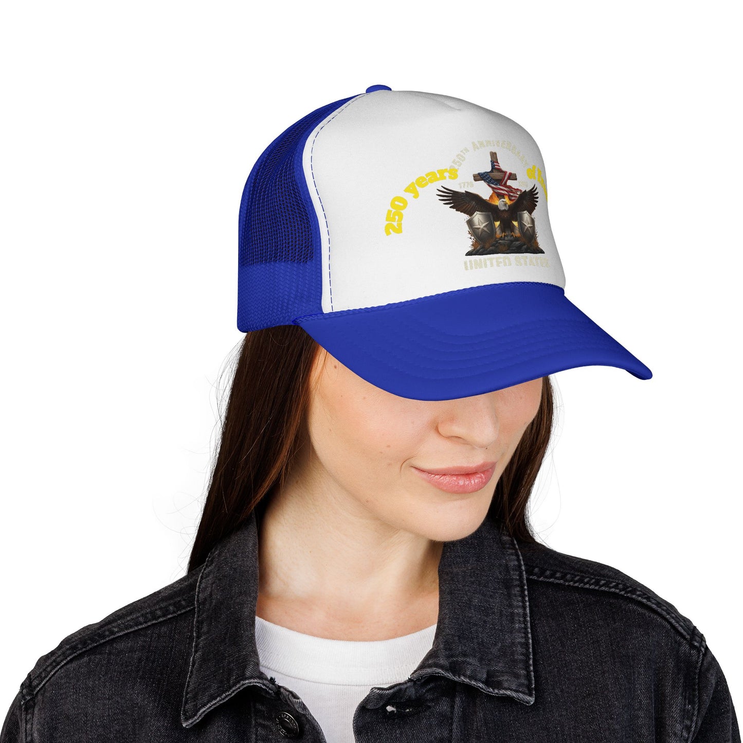 250 Years of Freedom Trucker Cap — Patriotic American Flag Mesh Hat