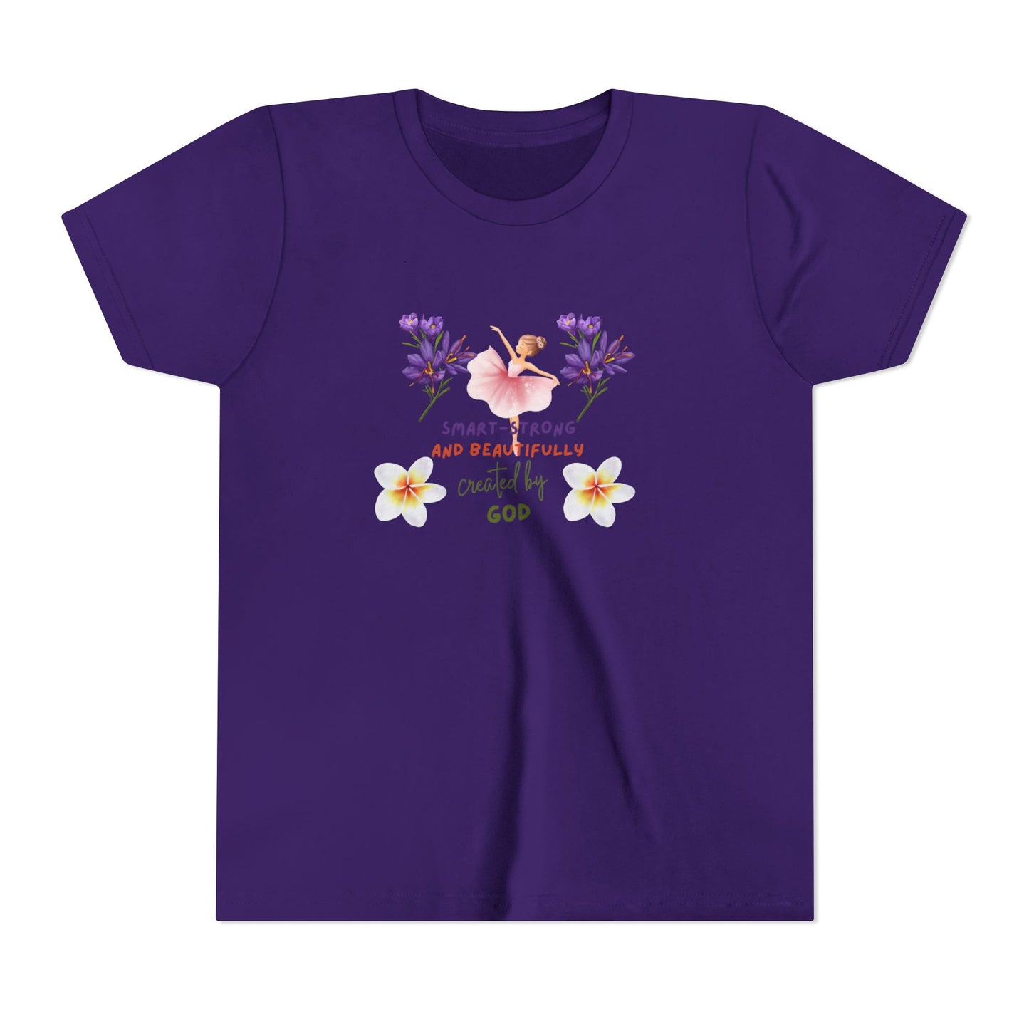 Youth Ballerina Tee: Sweet & Beautifully Made by God, Cute Gift, Dance Apparel, Birthday Present, Inspirational Clothing
